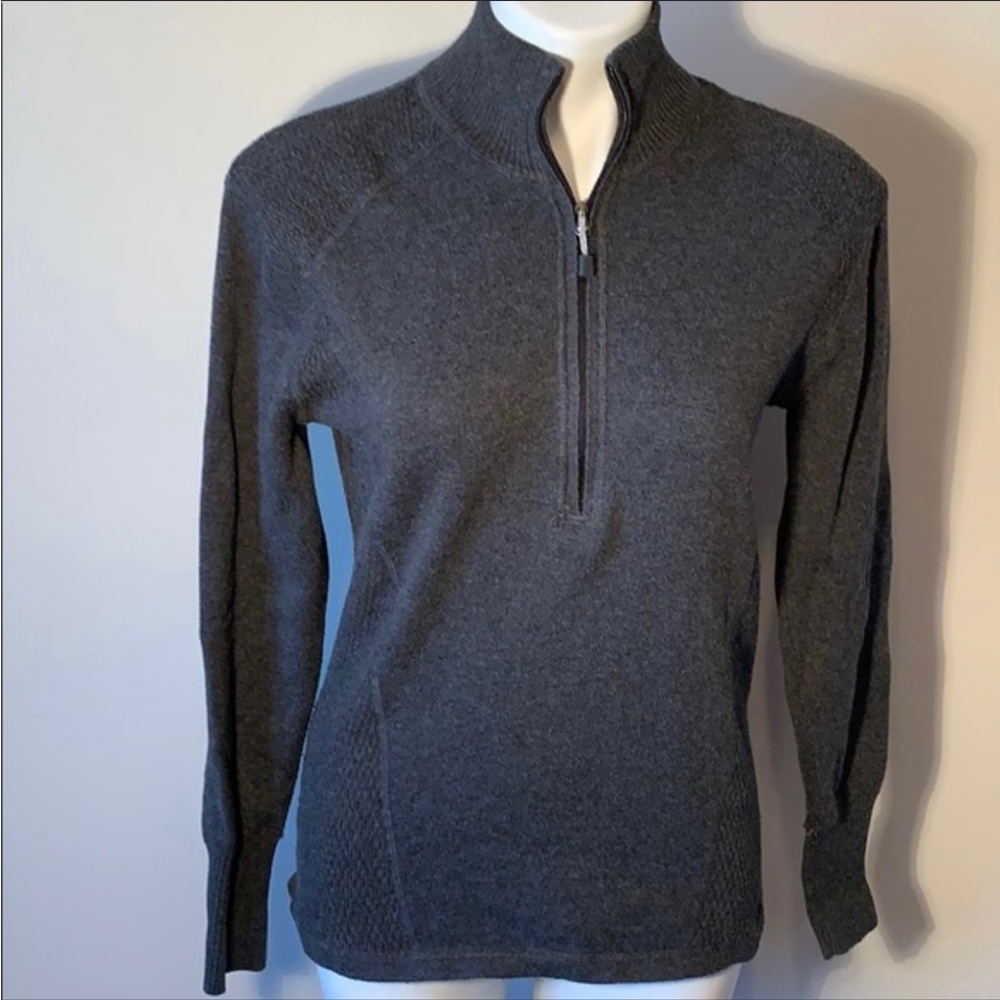 Eddie Bauer 🔥 1/4 Zip Up Grey Sweater Sz S